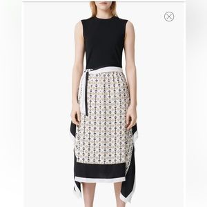 Make Rosy Scarf Print Midi Dress